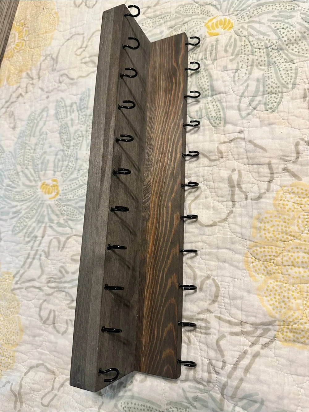 Wood Wall-Mounted Jewelry Organizer Shelf in Gray